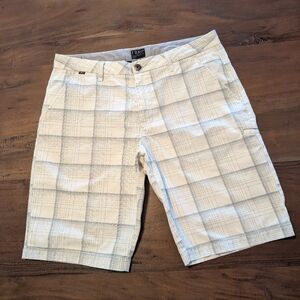 Fox Racing Flat Front Shorts, White/Gray, Men's Size 34